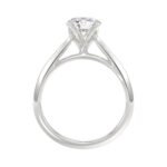 LADIES SOLITAIRE RING 1 1/2CT ROUND DIAMOND 14K WHITE GOLD - Image 2