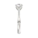 LADIES SOLITAIRE RING 1 1/2CT ROUND DIAMOND 14K WHITE GOLD - Image 4