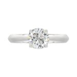 LADIES SOLITAIRE RING 1 1/2CT ROUND DIAMOND 14K WHITE GOLD - Image 5