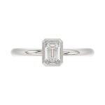 LADIES SOLITAIRE RING 1CT EMERALD DIAMOND 14K WHITE GOLD (CENTER STONE EMERALD DIAMOND 1CT ) - Image 5