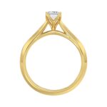 LADIES SOLITAIRE RING 1CT EMERALD DIAMOND 14K YELLOW GOLD - Image 2