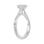 LADIES SOLITAIRE RING 1CT OVAL DIAMOND 14K WHITE GOLD - Image 3