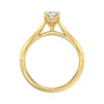 LADIES SOLITAIRE RING 1CT OVAL DIAMOND 14K YELLOW GOLD - Image 2