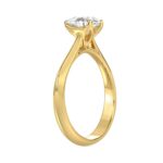 LADIES SOLITAIRE RING 1CT PEAR DIAMOND 14K YELLOW GOLD - Image 3