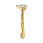 LADIES SOLITAIRE RING 1CT PEAR DIAMOND 14K YELLOW GOLD - Image 4