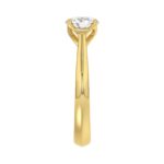 LADIES SOLITAIRE RING 1CT ROUND DIAMOND 14K YELLOW GOLD - Image 4