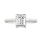 LADIES SOLITAIRE RING 2 1/2CT EMERALD DIAMOND 14K WHITE GOLD (CENTER STONE EMERALD DIAMOND 2 1/2CT) - Image 5