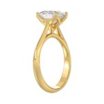 LADIES SOLITAIRE RING 2 1/2CT OVAL DIAMOND 14K YELLOW GOLD - Image 3