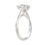 LADIES SOLITAIRE RING 2 1/2CT PEAR DIAMOND 14K WHITE GOLD - Image 3