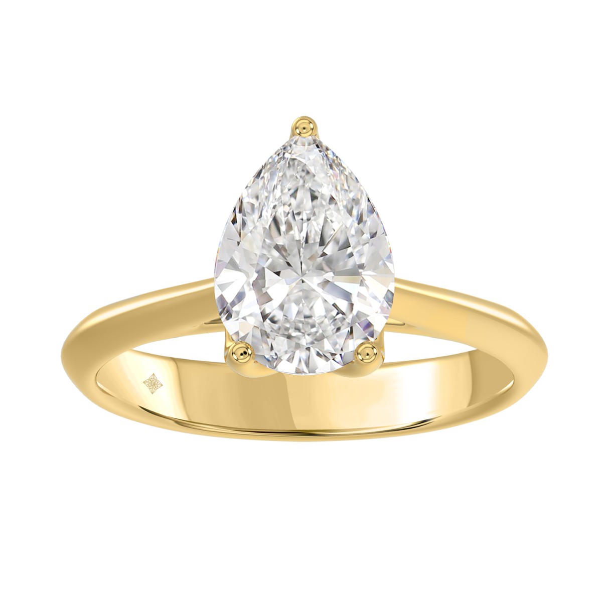 LADIES SOLITAIRE RING 2 1/2CT PEAR DIAMOND 14K YELLOW GOLD 1 LADIES SOLITAIRE RING 2 1/2CT PEAR DIAMOND 14K YELLOW GOLD - Image 1