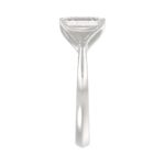 LADIES SOLITAIRE RING 3CT EMERALD DIAMOND 14K WHITE GOLD (CENTER STONE EMERALD DIAMOND 3CT ) - Image 4