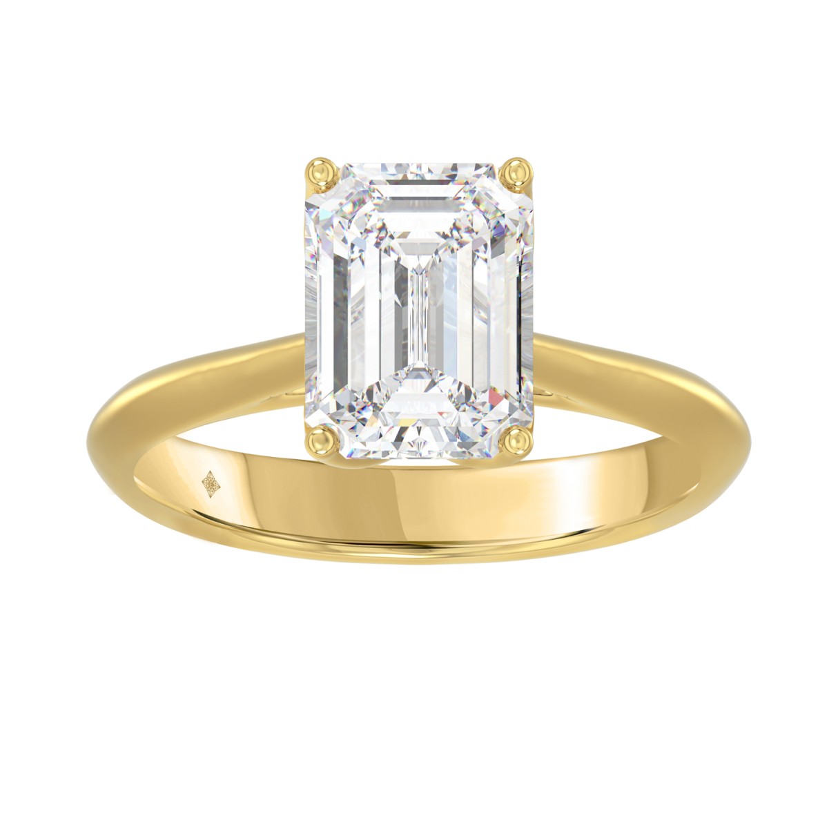 LADIES SOLITAIRE RING 3CT EMERALD DIAMOND 14K YELLOW GOLD (CENTER STONE EMERALD DIAMOND 3CT ) 1 LADIES SOLITAIRE RING 3CT EMERALD DIAMOND 14K YELLOW GOLD (CENTER STONE EMERALD DIAMOND 3CT ) - Image 1