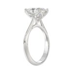 LADIES SOLITAIRE RING 3CT OVAL DIAMOND 14K WHITE GOLD - Image 3