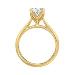 LADIES SOLITAIRE RING 3CT OVAL DIAMOND 14K YELLOW GOLD - Image 2