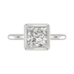 LADIES SOLITAIRE RING 3CT PRINCESS DIAMOND 14K WHITE GOLD (CENTER STONE PRINCESS DIAMOND 3CT ) - Image 5