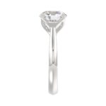 LADIES SOLITAIRE RING 3CT ROUND DIAMOND 14K WHITE GOLD - Image 4