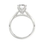 LADIES SOLITAIRE RING 4CT EMERALD DIAMOND 14K WHITE GOLD - Image 2