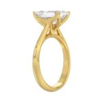 LADIES SOLITAIRE RING 4CT EMERALD DIAMOND 14K YELLOW GOLD - Image 3