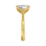 LADIES SOLITAIRE RING 4CT OVAL DIAMOND 14K YELLOW GOLD - Image 4