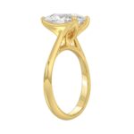 LADIES SOLITAIRE RING 4CT PEAR DIAMOND 14K YELLOW GOLD - Image 3