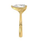 LADIES SOLITAIRE RING 4CT PEAR DIAMOND 14K YELLOW GOLD - Image 4