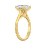 LADIES SOLITAIRE RING 4CT PRINCESS DIAMOND 14K YELLOW GOLD - Image 3