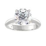 LADIES SOLITAIRE RING 4CT ROUND DIAMOND 14K WHITE GOLD