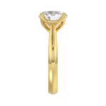 LADIES SOLITAIRE RING 4CT ROUND DIAMOND 14K YELLOW GOLD - Image 4