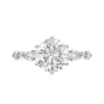 Luxury 14K White Gold  Bridal Ring for Ladies 3 3/4CT Round & Marquise Cut Diamonds 3.00CT Round Center stone (Color F-G -Clarity VS1/VS2) - Image 5