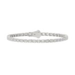 LADIES BRACELET 5.00CT EMERALD DIAMOND 14K WHITE GOLD