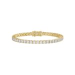 LADIES BRACELET 5CT ROUND DIAMOND 14K YELLOW GOLD
