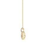LADIES DANCING DIAMOND PENDANT WITH CHAIN 3/4CT ROUND/EMERALD DIAMOND 14K YELLOW GOLD (CENTER STONE EMERALD DIAMOND 1/2CT) - Image 2
