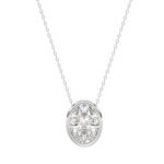 LADIES SOLITAIRE PENDANT 2CT OVAL DIAMOND 14K WHITE GOLD