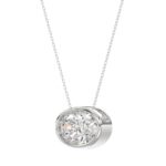 LADIES SOLITAIRE PENDANT 2CT OVAL DIAMOND 14K WHITE GOLD - Image 3
