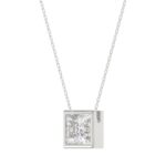 LADIES SOLITAIRE PENDANT 2CT PRINCESS DIAMOND 14K WHITE GOLD - Image 3