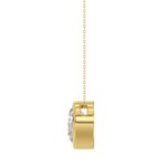 LADIES SOLITAIRE PENDANT 2CT ROUND DIAMOND 14K YELLOW GOLD - Image 2