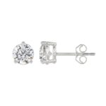 14K WHITE GOLD 3CT ROUND DIAMOND LADIES SOLITAIRE EARRINGS (CENTER STONE  ROUND DIAMOND 1 1/2CT) - Image 2