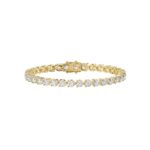 LADIES BRACELET 3CT ROUND DIAMOND 14K YELLOW GOLD