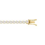 LADIES BRACELET 3CT ROUND DIAMOND 14K YELLOW GOLD - Image 3