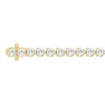 LADIES BRACELET 5CT ROUND DIAMOND 14K YELLOW GOLD - Image 3