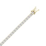 LADIES BRACELET 9CT ROUND DIAMOND 14K YELLOW GOLD - Image 2