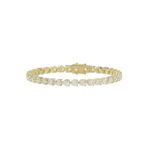 LADIES BRACELET 9CT ROUND DIAMOND 14K YELLOW GOLD
