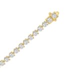 LADIES BRACELET 9CT ROUND DIAMOND 14K YELLOW GOLD - Image 3