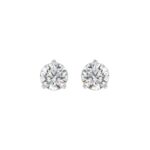 LADIES SOLITAIRE EARRINGS 2 1/2CT ROUND DIAMOND 14K WHITE GOLD