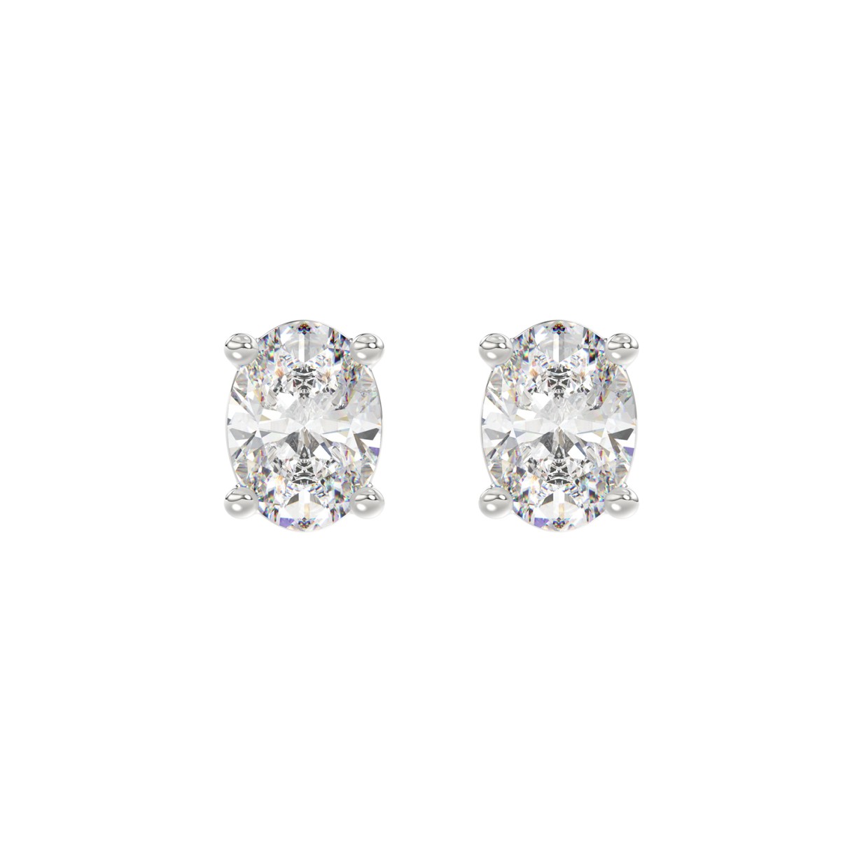 LADIES SOLITAIRE EARRINGS 3CT OVAL DIAMOND 14K WHITE GOLD (CENTER STONE OVAL DIAMOND 1 1/2CT ) 1 LADIES SOLITAIRE EARRINGS 3CT OVAL DIAMOND 14K WHITE GOLD (CENTER STONE OVAL DIAMOND 1 1/2CT ) - Image 1