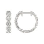 14K WHITE GOLD 1.00CT ROUND DIAMOND LADIES EARRINGS - Image 2