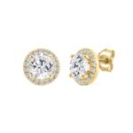 14K YELLOW GOLD 2 1/4CT ROUND DIAMOND LADIES EARRINGS - Image 3