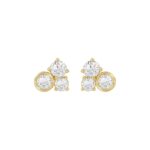 Classic 10K Yellow Gold  Round Lab Grown Diamond Ladies Fashion Earring 3/4Ct (Color F-G -Clarity Vs1/Vs2)