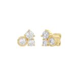 Classic 10K Yellow Gold  Round Lab Grown Diamond Ladies Fashion Earring 3/4Ct (Color F-G -Clarity Vs1/Vs2) - Image 3