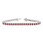 14K WHITE GOLD 5 3/4CT ROUND/RUBY ROUND DIAMOND LADIES BRACELET (RUBY ROUND DIAMOND 2 3/4CT)